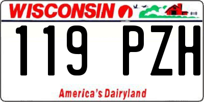 WI license plate 119PZH