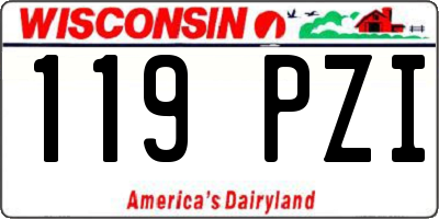 WI license plate 119PZI