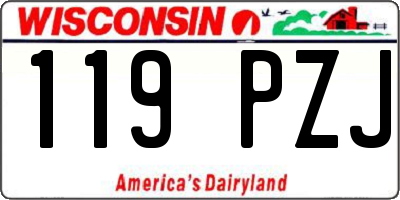 WI license plate 119PZJ