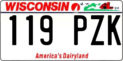 WI license plate 119PZK