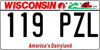 WI license plate 119PZL