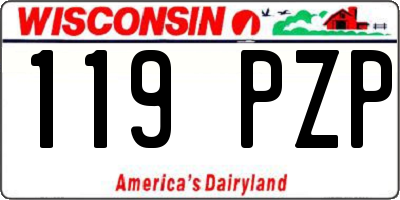 WI license plate 119PZP