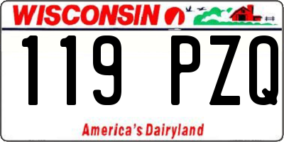 WI license plate 119PZQ