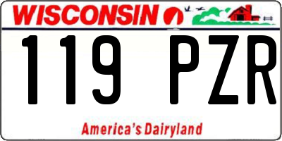 WI license plate 119PZR