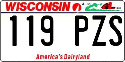 WI license plate 119PZS
