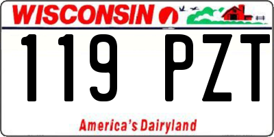 WI license plate 119PZT