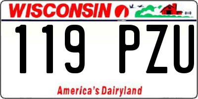 WI license plate 119PZU