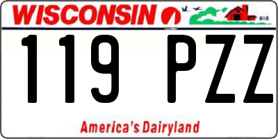 WI license plate 119PZZ