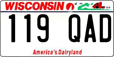 WI license plate 119QAD