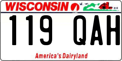 WI license plate 119QAH