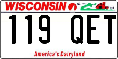 WI license plate 119QET