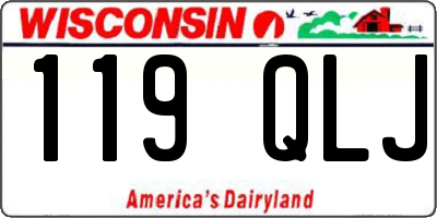 WI license plate 119QLJ