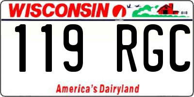 WI license plate 119RGC