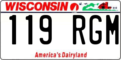 WI license plate 119RGM