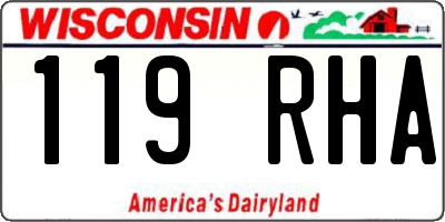 WI license plate 119RHA