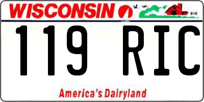 WI license plate 119RIC