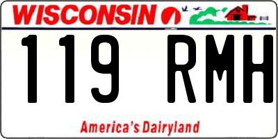 WI license plate 119RMH