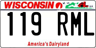WI license plate 119RML
