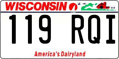WI license plate 119RQI