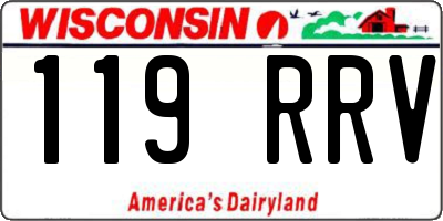 WI license plate 119RRV