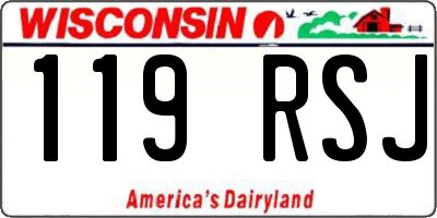 WI license plate 119RSJ