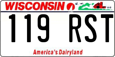 WI license plate 119RST
