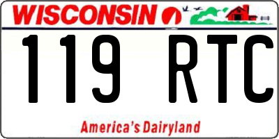 WI license plate 119RTC