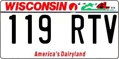 WI license plate 119RTV