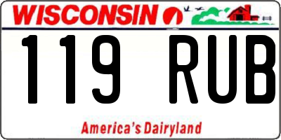 WI license plate 119RUB