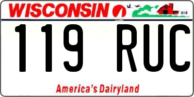 WI license plate 119RUC