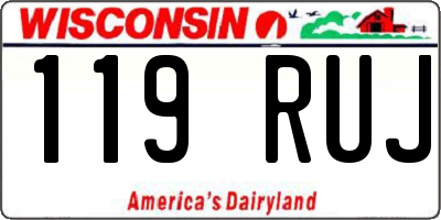 WI license plate 119RUJ