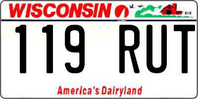 WI license plate 119RUT
