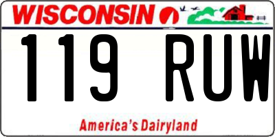 WI license plate 119RUW