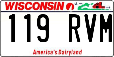 WI license plate 119RVM