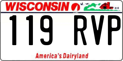 WI license plate 119RVP