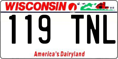 WI license plate 119TNL