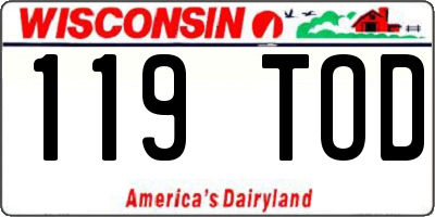 WI license plate 119TOD
