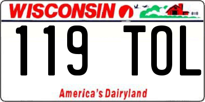 WI license plate 119TOL