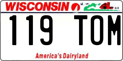 WI license plate 119TOM