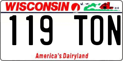WI license plate 119TON