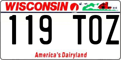 WI license plate 119TOZ