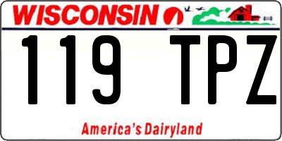WI license plate 119TPZ