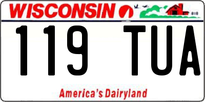 WI license plate 119TUA