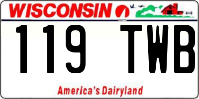WI license plate 119TWB