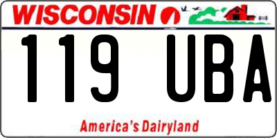 WI license plate 119UBA
