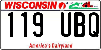 WI license plate 119UBQ