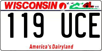 WI license plate 119UCE