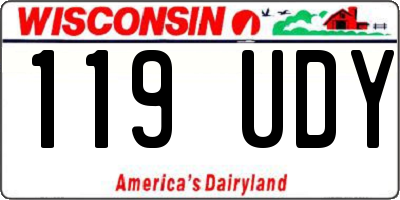 WI license plate 119UDY