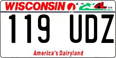 WI license plate 119UDZ