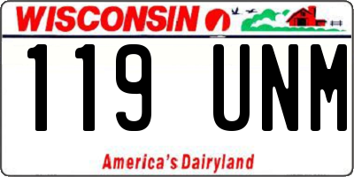 WI license plate 119UNM
